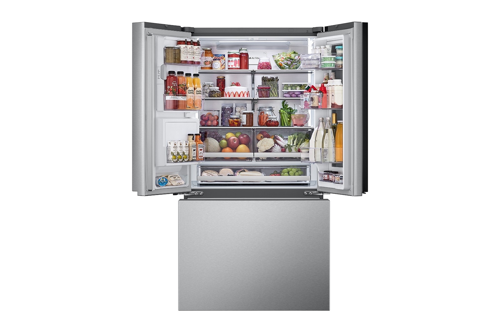 LG 26 cu. ft. Smart Mirror InstaView? Counter-Depth MAX? French Door Refrigerator with Four Types of Craft Ice?, LRYKC2606S