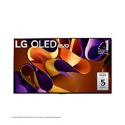 LG OLED evo G4 TV, OLED77G4WUA, with 11 Years of world number 1 OLED Emblem and 5-Year Panel Warranty logo on screen