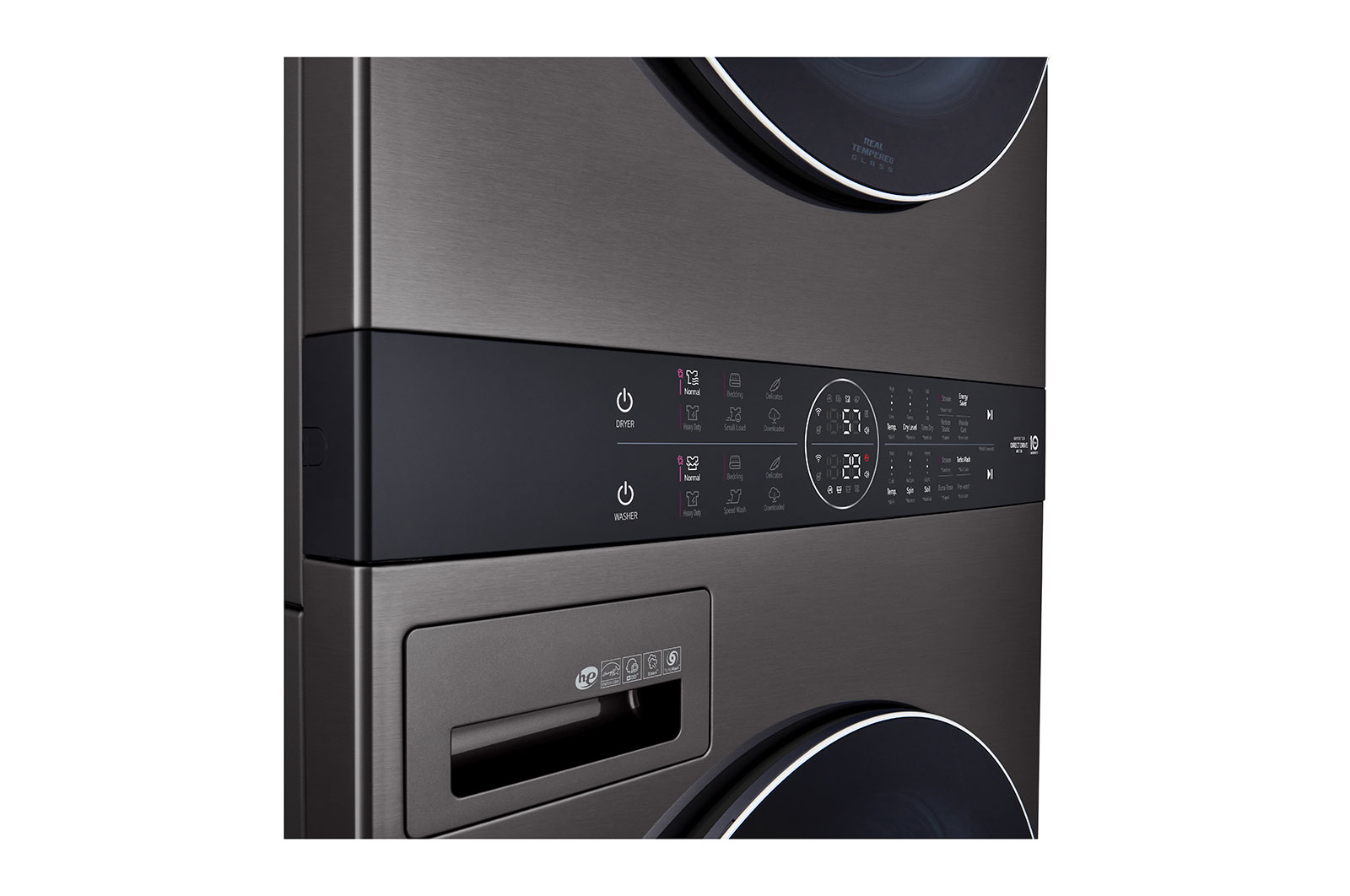LG Single Unit Front Load LG WashTower<sup>?</sup> with Centre Control? 5.2 cu. ft. Washer and 7.4 cu. ft. Electric Dryer, WKEX200HBA