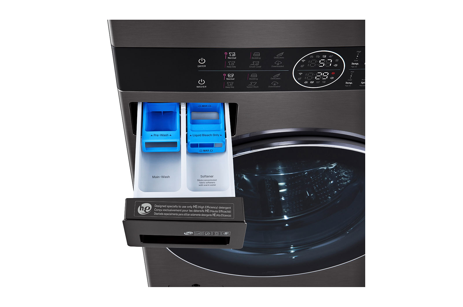 LG Single Unit Front Load LG WashTower<sup>?</sup> with Centre Control? 5.2 cu. ft. Washer and 7.4 cu. ft. Electric Dryer, WKEX200HBA
