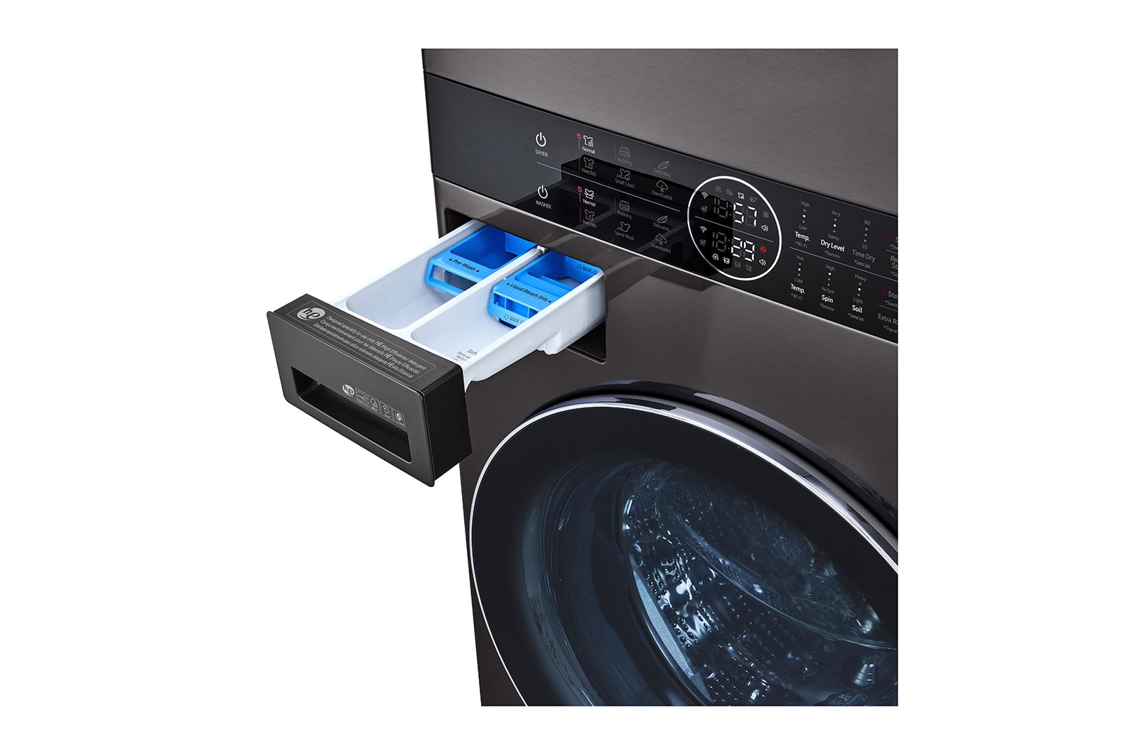 LG Single Unit Front Load LG WashTower<sup>?</sup> with Centre Control? 5.2 cu. ft. Washer and 7.4 cu. ft. Electric Dryer, WKEX200HBA