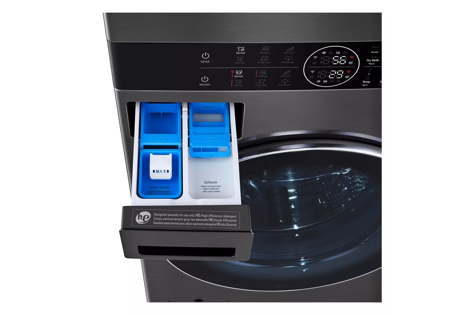 LG WashTower<sup>?</sup> with DirectDrive<sup>?</sup>Heat Pump Dryer, 5.8 cu.ft. Washer, 7.8 cu.ft. Dryer, WKHC252HBA