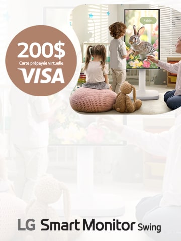 Prime de précommande du moniteur intelligent Swing: Carte prépayée VISA virtuelle de 200?$