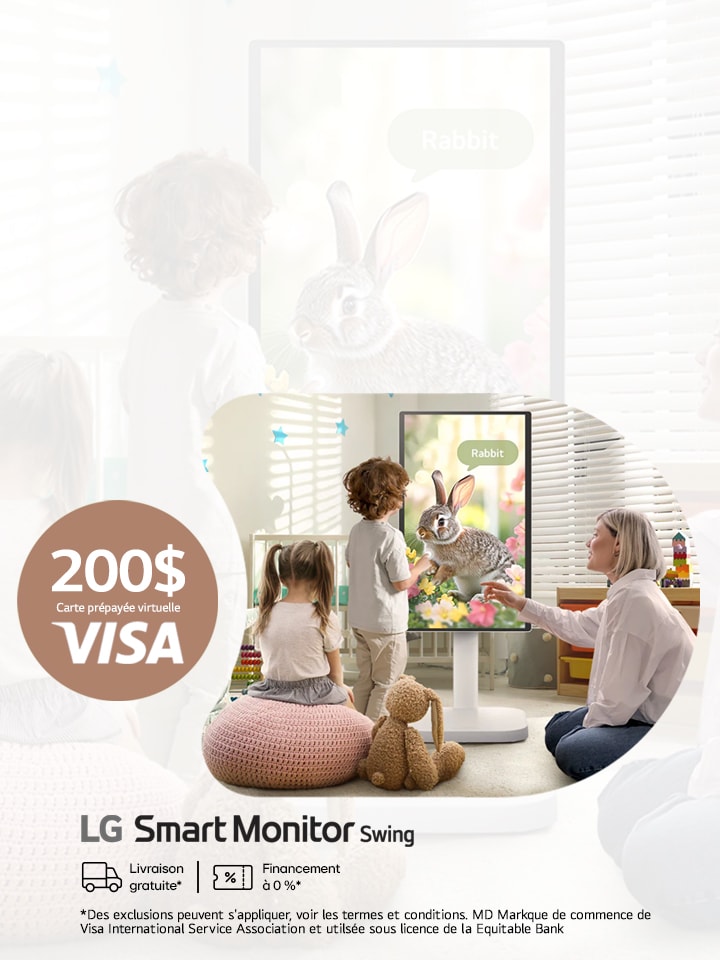 Prime de précommande du moniteur intelligent Swing: Carte prépayée VISA virtuelle de 200?$