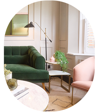 Snapshot showing the concept of eco-friendly home: room interior, room full of sunlight