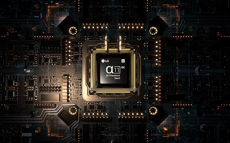 Le processeur alpha 11 AI Gen2 se trouve sur une carte de circuit imprimé d’aspect avancé.