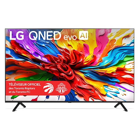Vue de face de 85 pouces LG QNED evo AI QNED92 4K Smart TV 2025 85QNED92AUA