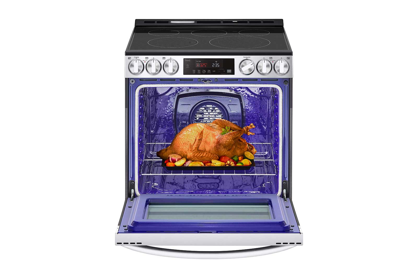 LG Cuisinière encastrable électrique intelligente de 6,3 pi3 en acier inoxydable équipé du Wi-Fi, d’une convection par ventilateur et de la technologie Air Fry et EasyClean<sup>MD</sup>., LSEL6333F