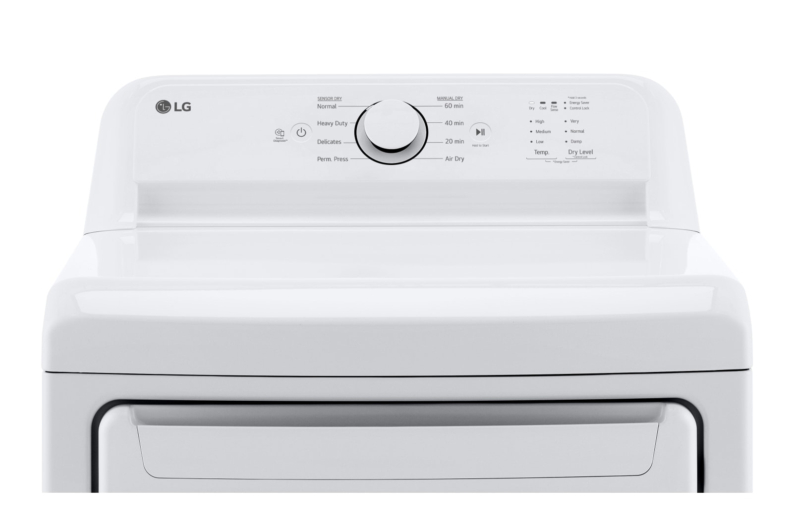LG Sécheuse électrique à très grande capacité de 7,3?pi3 homologuée ENERGY STAR<sup>MD</sup>, avec commandes à l’arrière et séchage par détecteur, DLE6100W