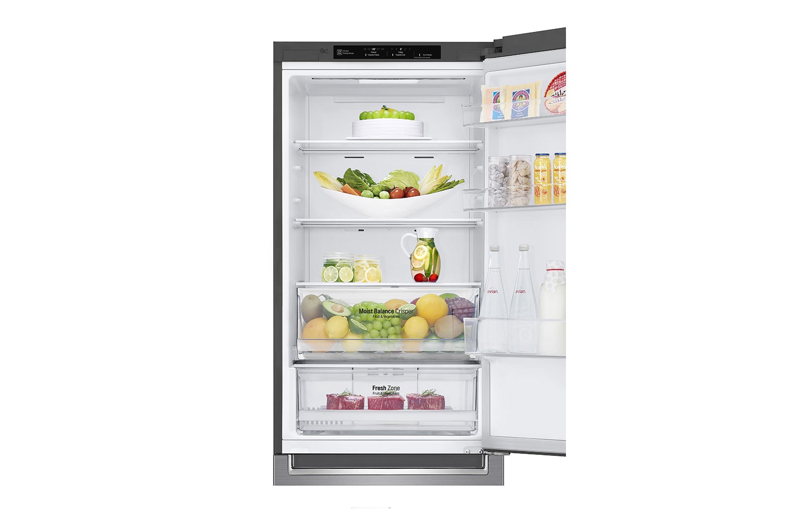 LG Réfrigérateur de 24?po à profondeur de comptoir d’une capacité de 12?pi3 avec congélateur en bas et Refroidissement+ de la porte, LBNC12231V