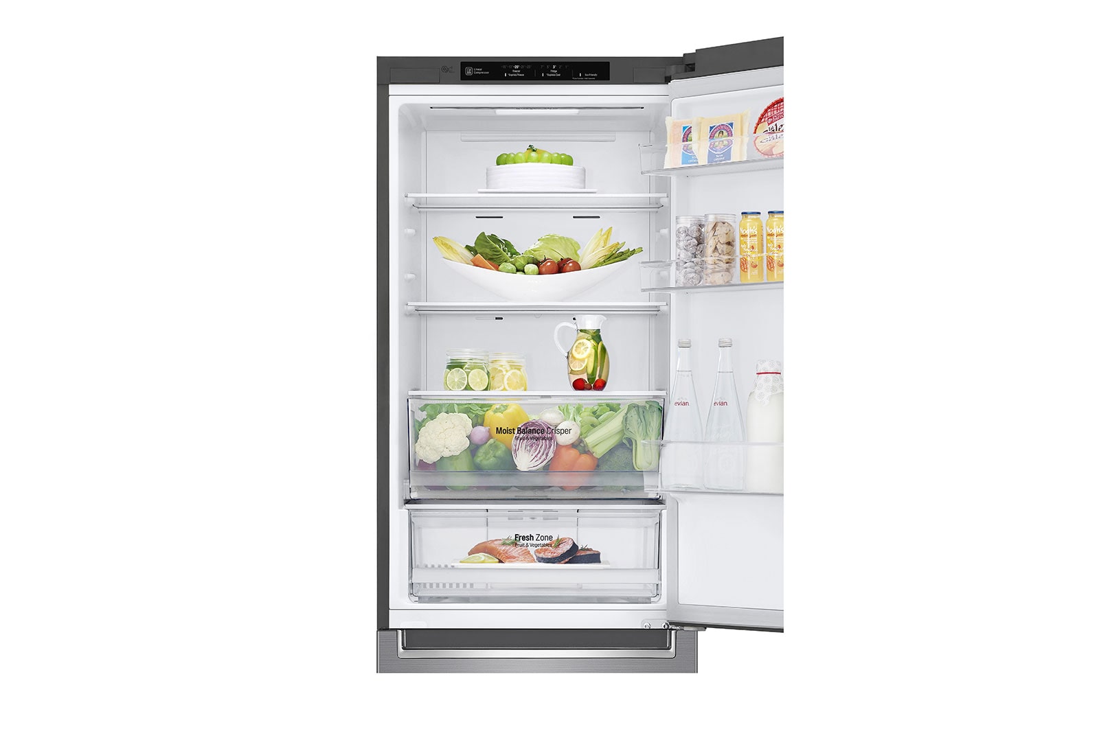 LG Réfrigérateur de 24?po à profondeur de comptoir d’une capacité de 12?pi3 avec congélateur en bas et Refroidissement+ de la porte, LBNC12231V