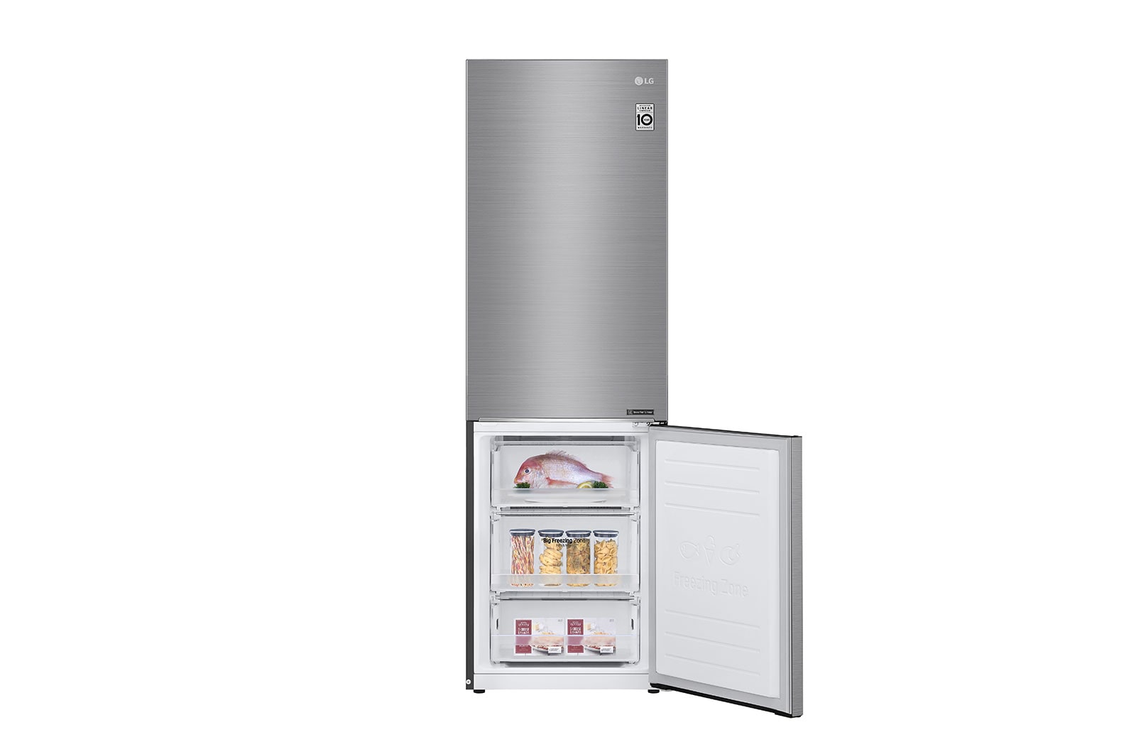 LG Réfrigérateur de 24?po à profondeur de comptoir d’une capacité de 12?pi3 avec congélateur en bas et Refroidissement+ de la porte, LBNC12231V