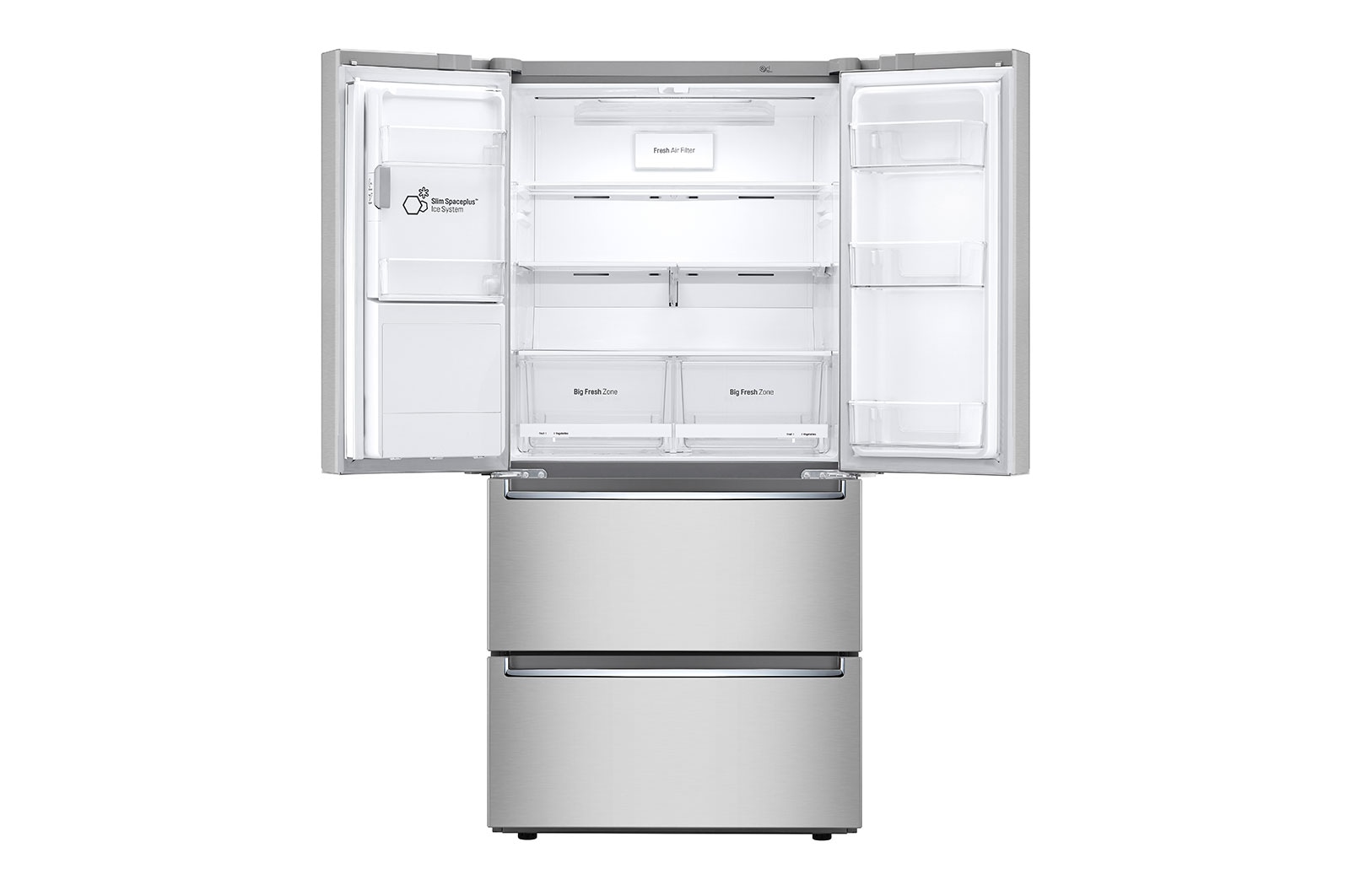 Front View with Fridge Doors Open