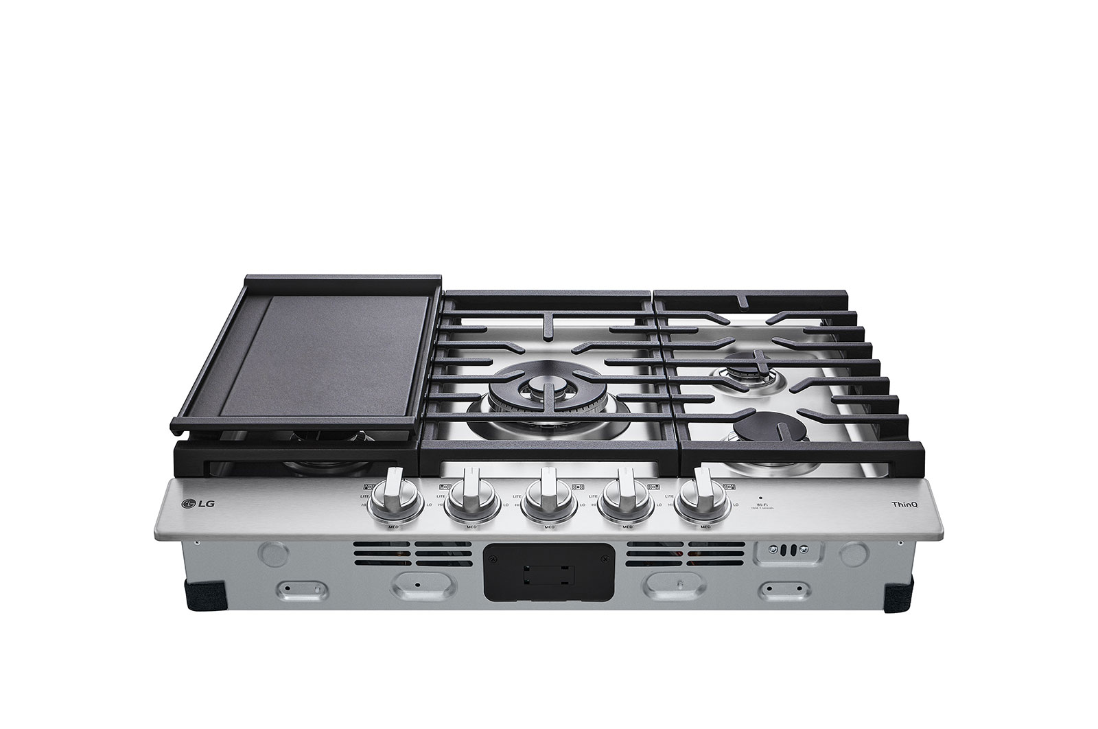 LG Surface de cuisson au gaz intelligente de 30?po avec br?leur double UltraHeat<sup>MC</sup> de 22,000?BTU et boutons à DEL, CBGJ3027S