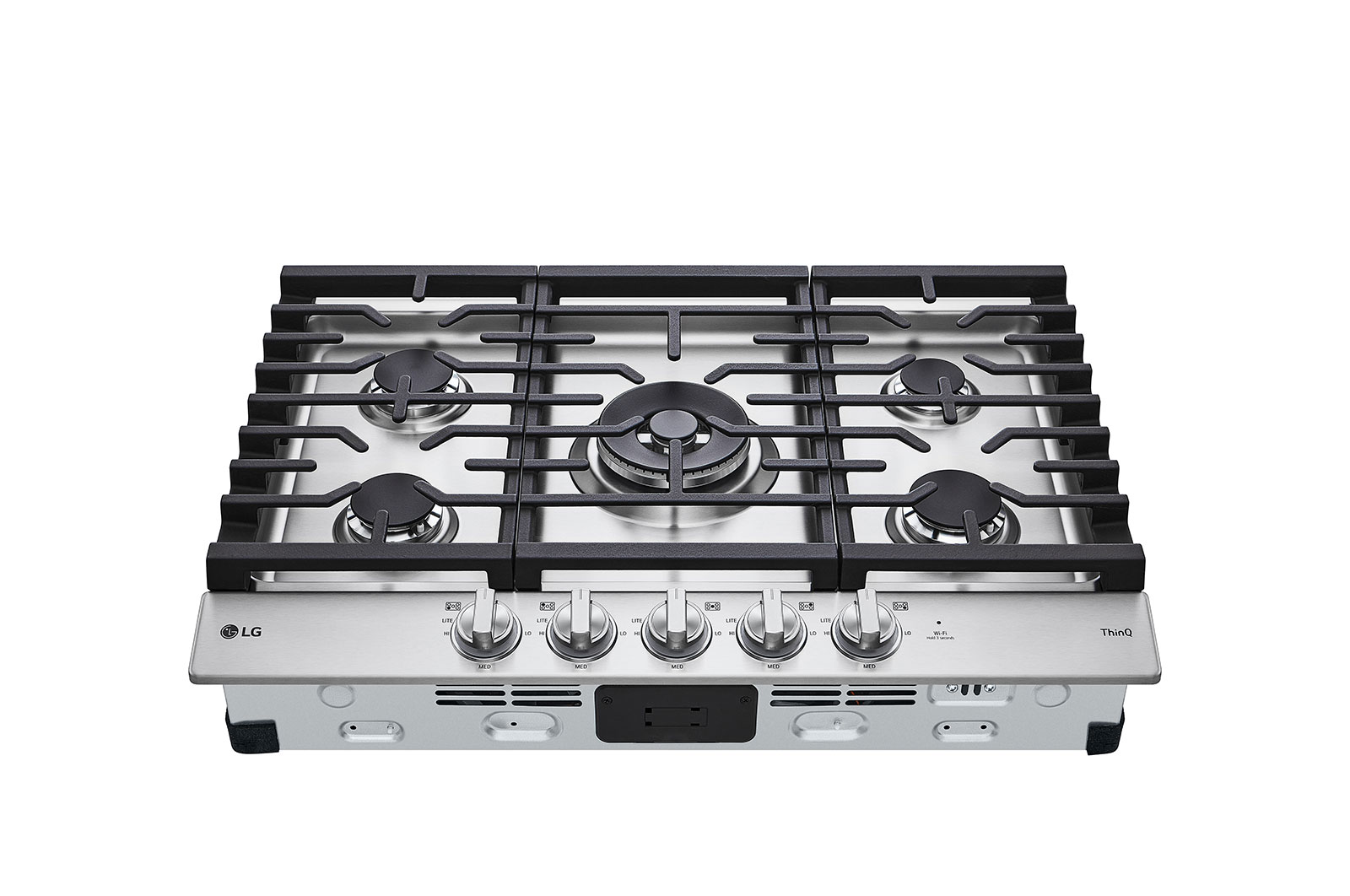 LG Surface de cuisson au gaz intelligente de 30?po avec br?leur double UltraHeat<sup>MC</sup> de 22,000?BTU et boutons à DEL, CBGJ3027S