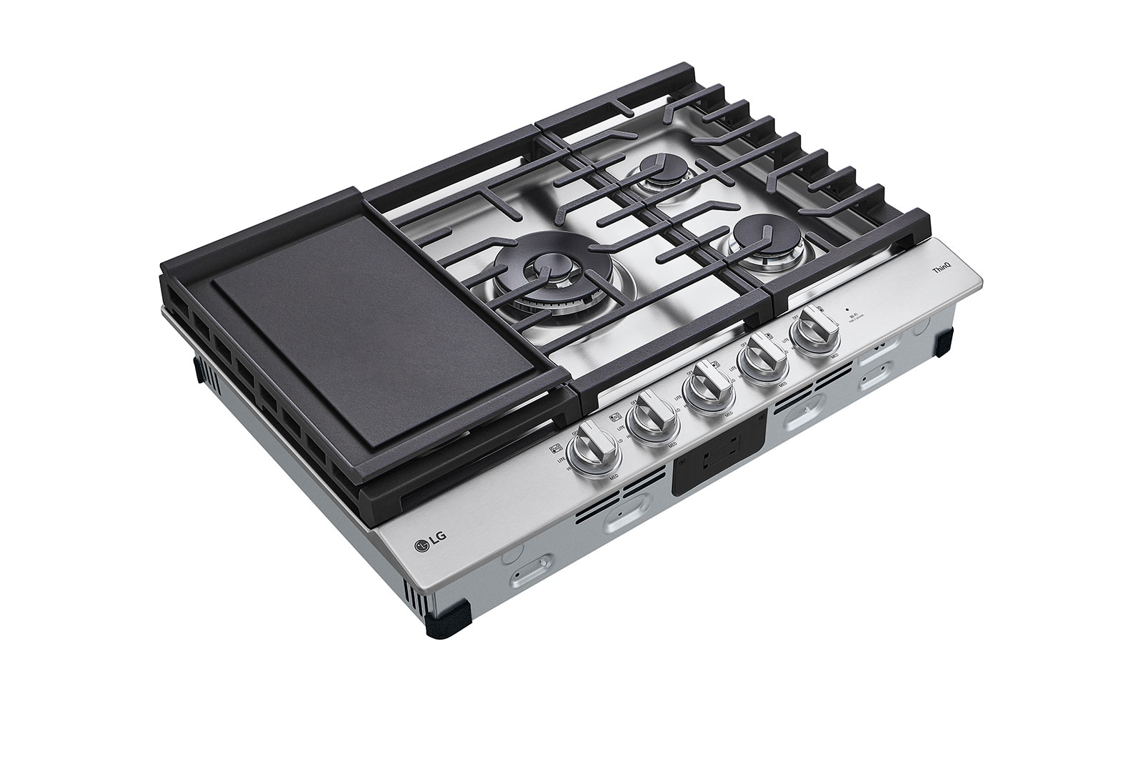 LG Surface de cuisson au gaz intelligente de 30?po avec br?leur double UltraHeat<sup>MC</sup> de 22,000?BTU et boutons à DEL, CBGJ3027S