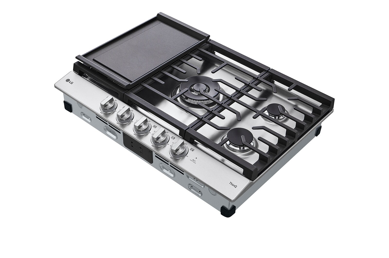 LG Surface de cuisson au gaz intelligente de 30?po avec br?leur double UltraHeat<sup>MC</sup> de 22,000?BTU et boutons à DEL, CBGJ3027S