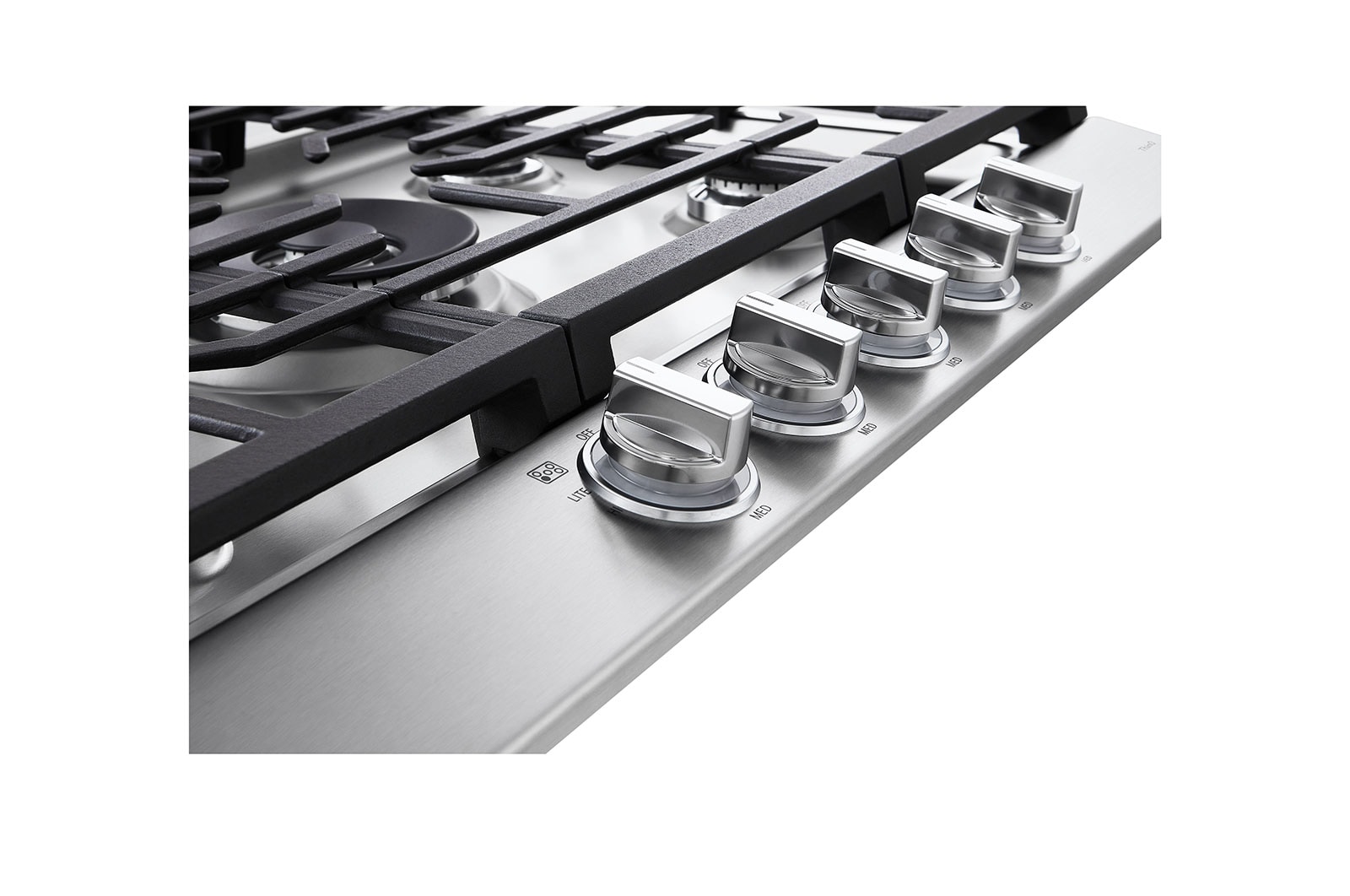 LG Surface de cuisson au gaz intelligente de 30?po avec br?leur double UltraHeat<sup>MC</sup> de 22,000?BTU et boutons à DEL, CBGJ3027S