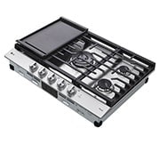 LG Surface de cuisson au gaz intelligente de 30?po avec br?leur double UltraHeat<sup>MC</sup> de 22,000?BTU et boutons à DEL, CBGJ3027S