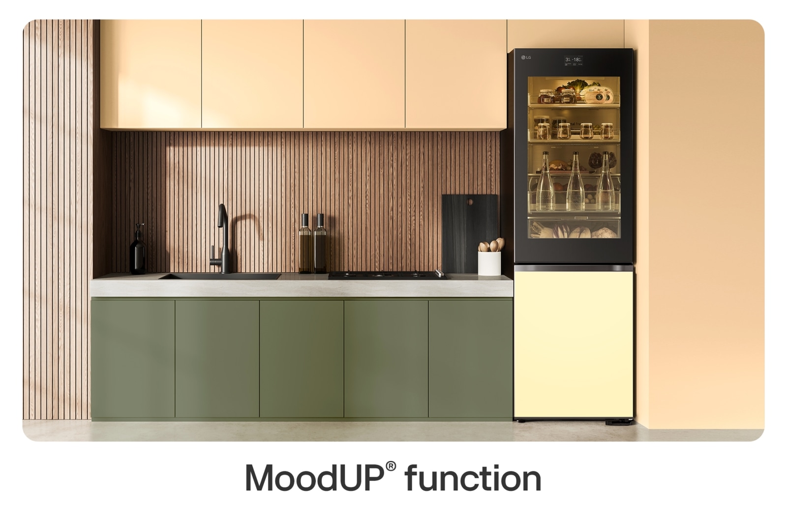LG InstaView with MoodUP?? fridge-freezer combination | Built-in speaker | 4.3” touch LCD display | GBG719MDNN, GBG719MDNN