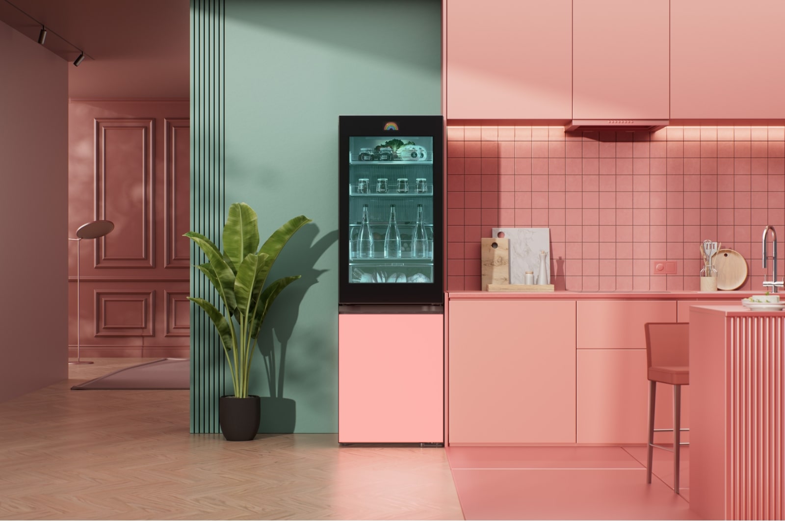 LG InstaView with MoodUP?? fridge-freezer combination | Built-in speaker | 4.3” touch LCD display | GBG719MDNN, GBG719MDNN