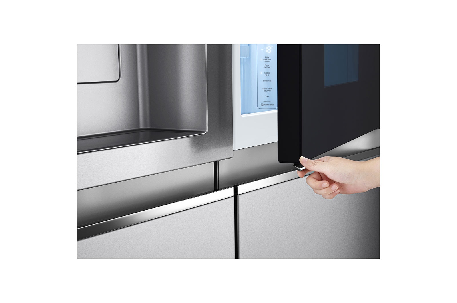 LG Side-by-Side mit InstaView Door-in-Door? | Craft Ice Kugeln | Eis-, Crushed Ice- und Wasserspender | 635 Liter Kapazit?t | Energieeffizienzklasse E | Festwasseranschluss | Brushed Steel | GSXV90BSDE, GSXV90BSDE