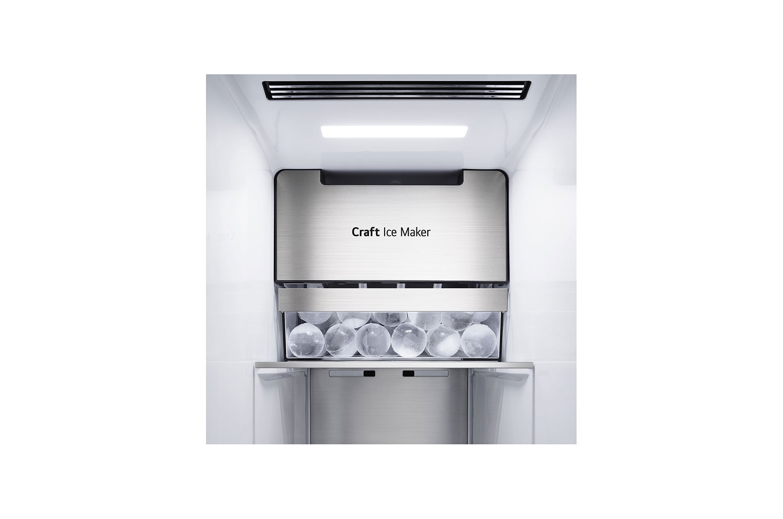 LG Side-by-Side mit InstaView Door-in-Door? | Craft Ice Kugeln | Eis-, Crushed Ice- und Wasserspender | 635 Liter Kapazit?t | Energieeffizienzklasse E | Festwasseranschluss | Brushed Steel | GSXV90BSDE, GSXV90BSDE