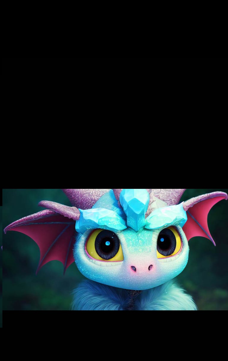 Ein Video zeigt eine Galerie mit Bildern eines Cartoon-Drachen mit einer Vielfalt von Kontrast, Helligkeit, Farbe, usw. Zwei Bilder werden ausgew?hlt und vereint zu einem personalisierten Profil mit Bildeinstellungen.
