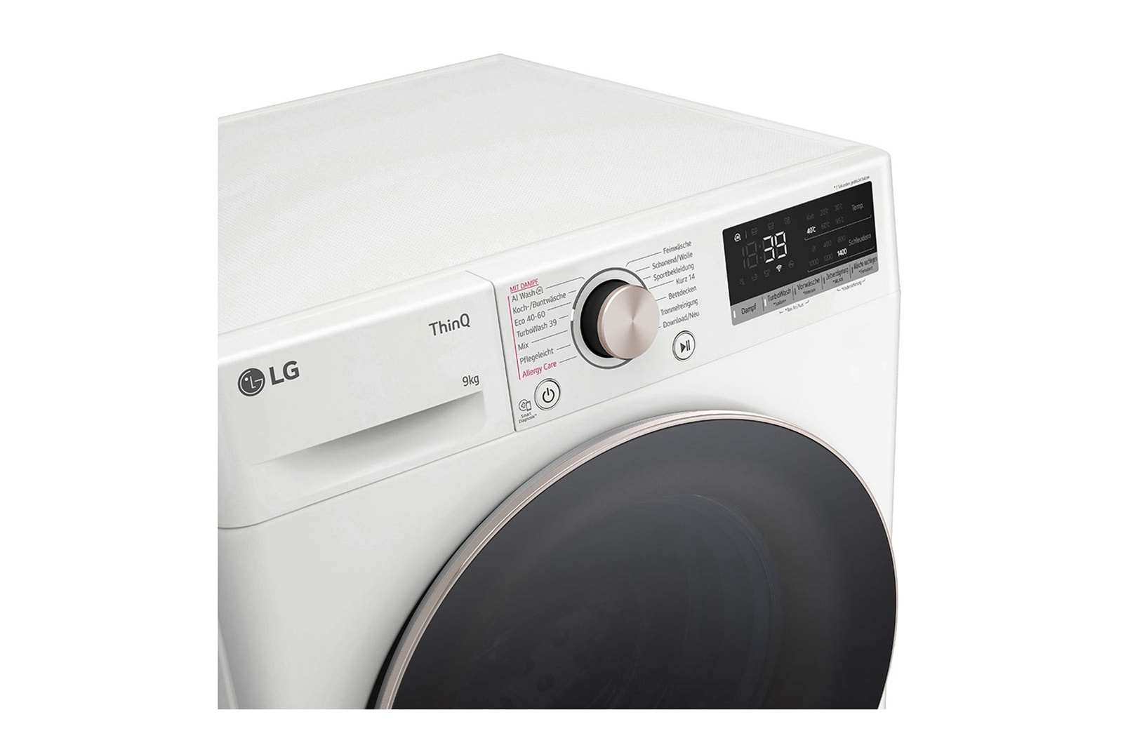 LG Waschmaschine Weiss (A-10%*, 9 kg, 1.360 U./Min.) mit AI DD? & TurboWash?360° | F4WR709G, F4WR709G
