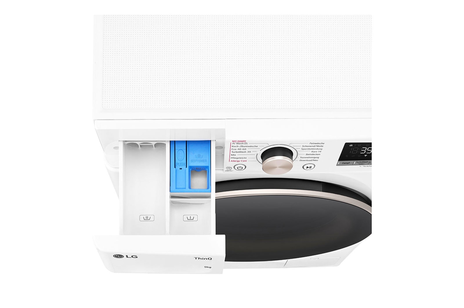 LG Waschmaschine Weiss (A-10%*, 9 kg, 1.360 U./Min.) mit AI DD? & TurboWash?360° | F4WR709G, F4WR709G