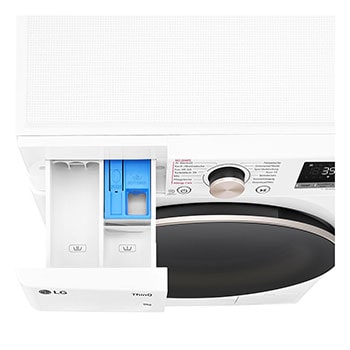 LG Waschmaschine Weiss (A-10%*, 9 kg, 1.360 U./Min.) mit AI DD? & TurboWash?360° | F4WR709G, F4WR709G