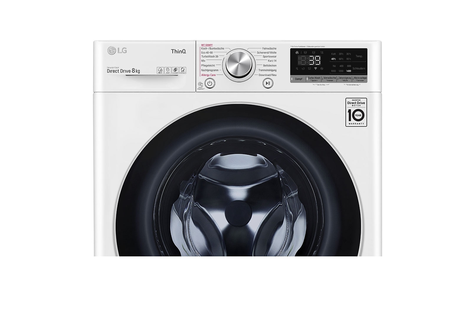 LG Waschmaschine | 8 kg | Energieeffizienzklasse A | AI DD? | Steam | TurboWash? 360°, F4WV708P1E