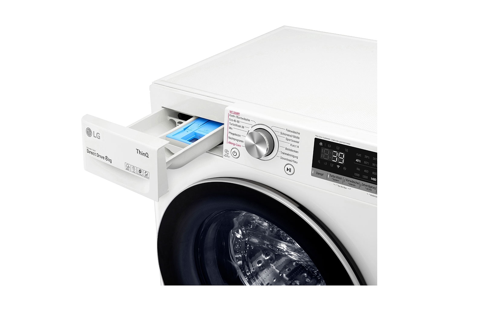 LG Waschmaschine | 8 kg | Energieeffizienzklasse A | AI DD? | Steam | TurboWash? 360°, F4WV708P1E