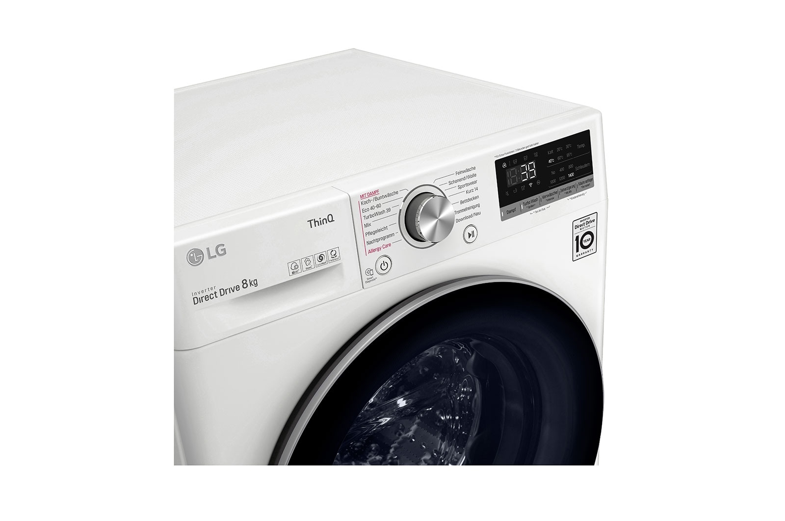LG Waschmaschine | 8 kg | Energieeffizienzklasse A | AI DD? | Steam | TurboWash? 360°, F4WV708P1E