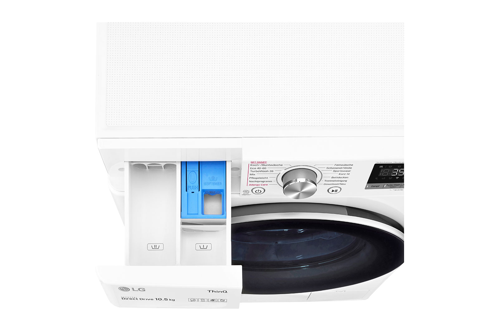 LG Waschmaschine mit AI DD? | 10,5 kg | Energieeffizienzklasse A | 1.400 U./Min. | Steam | TurboWash? 360° | Wi-Fi-Funktion, F4WV710P1E