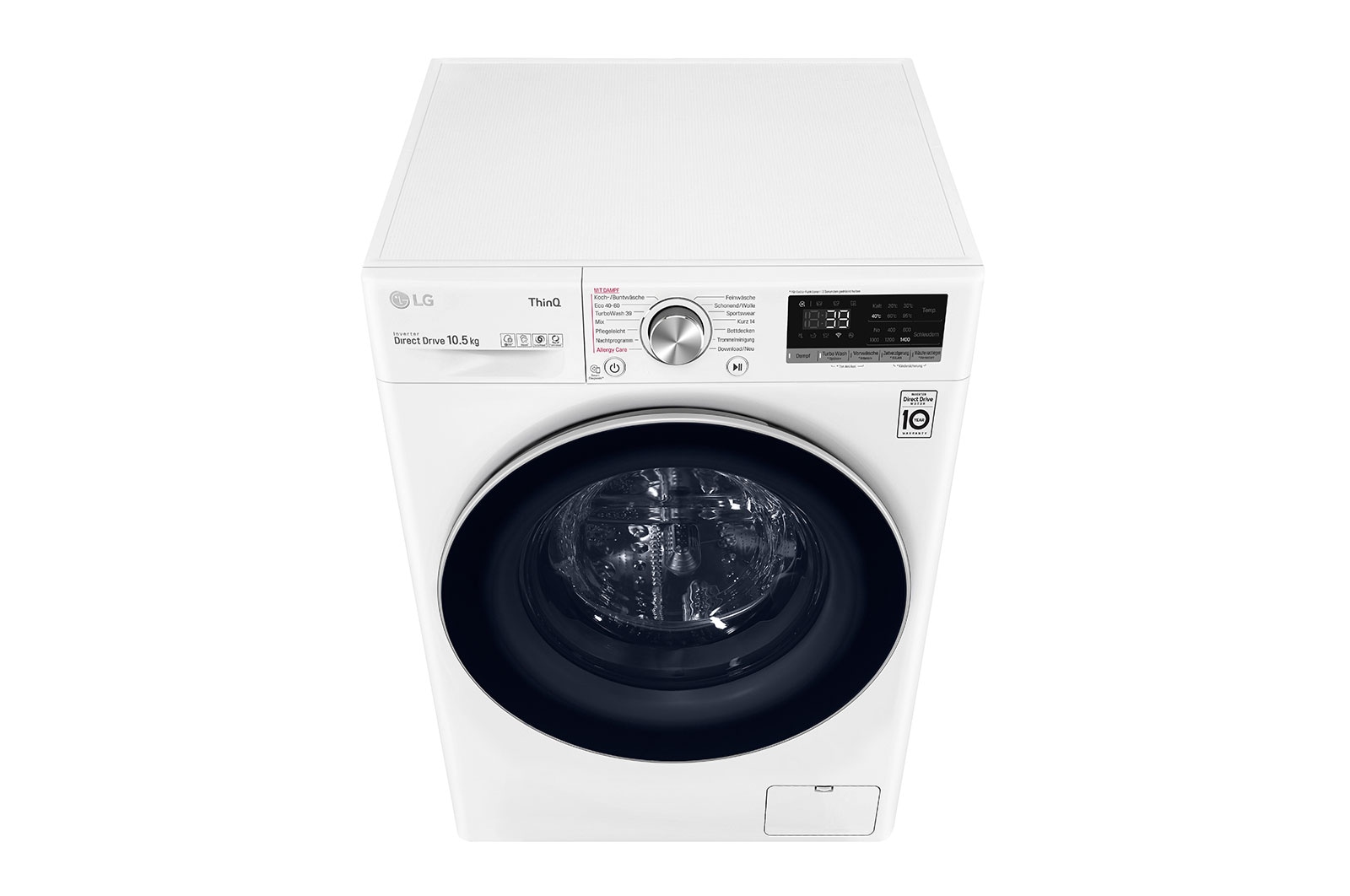 LG Waschmaschine mit AI DD? | 10,5 kg | Energieeffizienzklasse A | 1.400 U./Min. | Steam | TurboWash? 360° | Wi-Fi-Funktion, F4WV710P1E