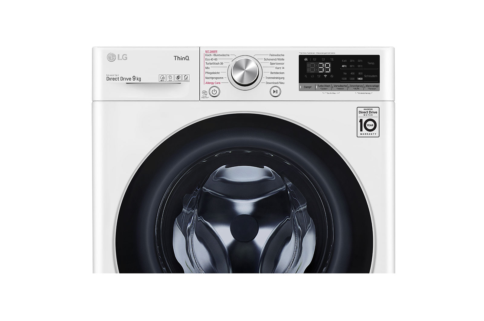LG Lave-linge | 9 kg | Classe d'efficacité énergétique A | AI DD? | Steam | TurboWash? 360, F4WV709P1E