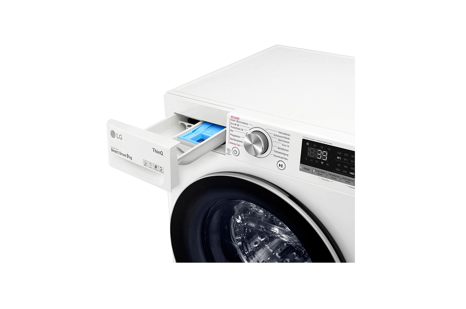 LG Lave-linge | 9 kg | Classe d'efficacité énergétique A | AI DD? | Steam | TurboWash? 360, F4WV709P1E
