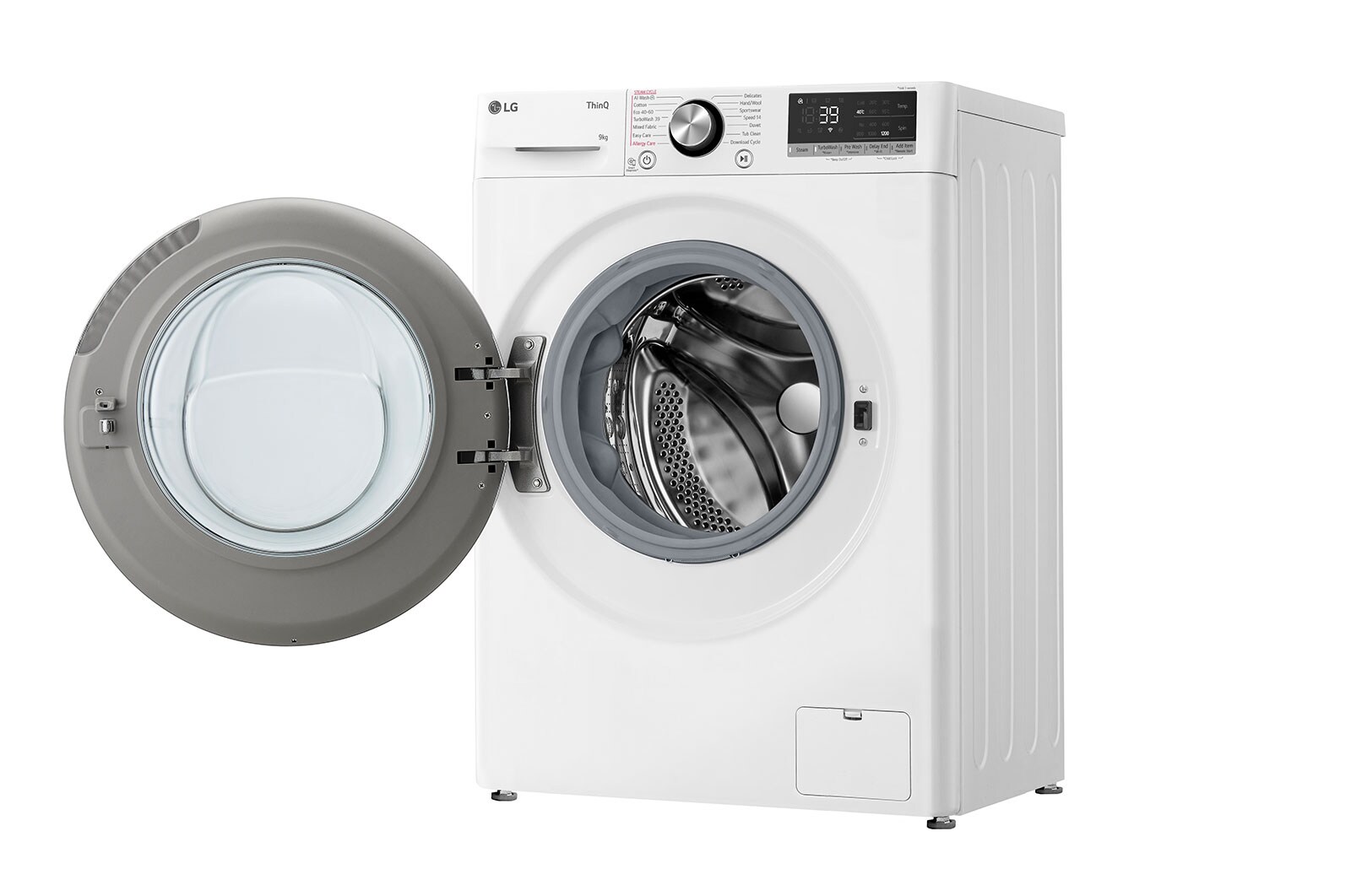 LG Lave-linge d'une capacité de 9 kg | Slim Fit | Efficacité énergétique A | 1200 tr/min. | Blanc avec anneau hublot noir | F2V7SLIM9, F2V7SLIM9