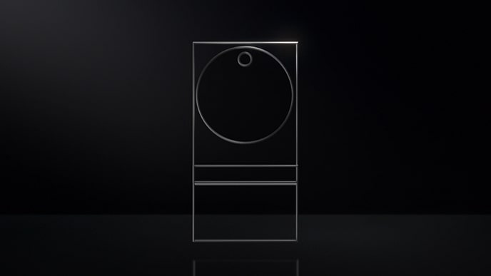 Fin contour argenté qui indique l'apparence du produit du lave-linge LG SIGNATURE.