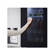 LG Side-by-Side avec InstaView Door-in-Door? | Boules de glace Craft | Distributeur de glace, glace pilée et eau | Capacité de 635 litres | Classe d'efficacité énergétique E | Raccordement fixe à l'eau | Brushed Steel | GSXV90BSDE, GSXV90BSDE
