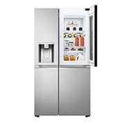 LG Side-by-Side avec InstaView Door-in-Door? | Boules de glace Craft | Distributeur de glace, glace pilée et eau | Capacité de 635 litres | Classe d'efficacité énergétique E | Raccordement fixe à l'eau | Brushed Steel | GSXV90BSDE, GSXV90BSDE