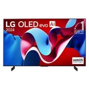 Vue avant de Smart TV?OLED42C4 LG OLED evo AI C4 4K 42?pouces OLED42C48LA