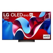 Vue avant de Smart TV?OLED55C4 LG OLED evo AI C4 4K 55?pouces OLED55C47LA
