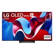 Vue avant de Smart TV?OLED65C4 LG OLED evo AI C4 4K 65?pouces OLED65C47LA