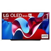 Vue avant de Smart TV?OLED83C4 LG OLED evo AI C4 4K 83?pouces OLED83C47LA