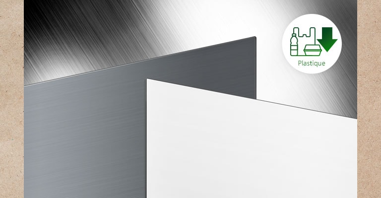 Gros plan de l’arrière des OLED C1, B1 et A1 avec le matériau métallique sur le c?té.