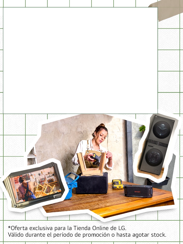 Image featuring a person and LG home appliances
