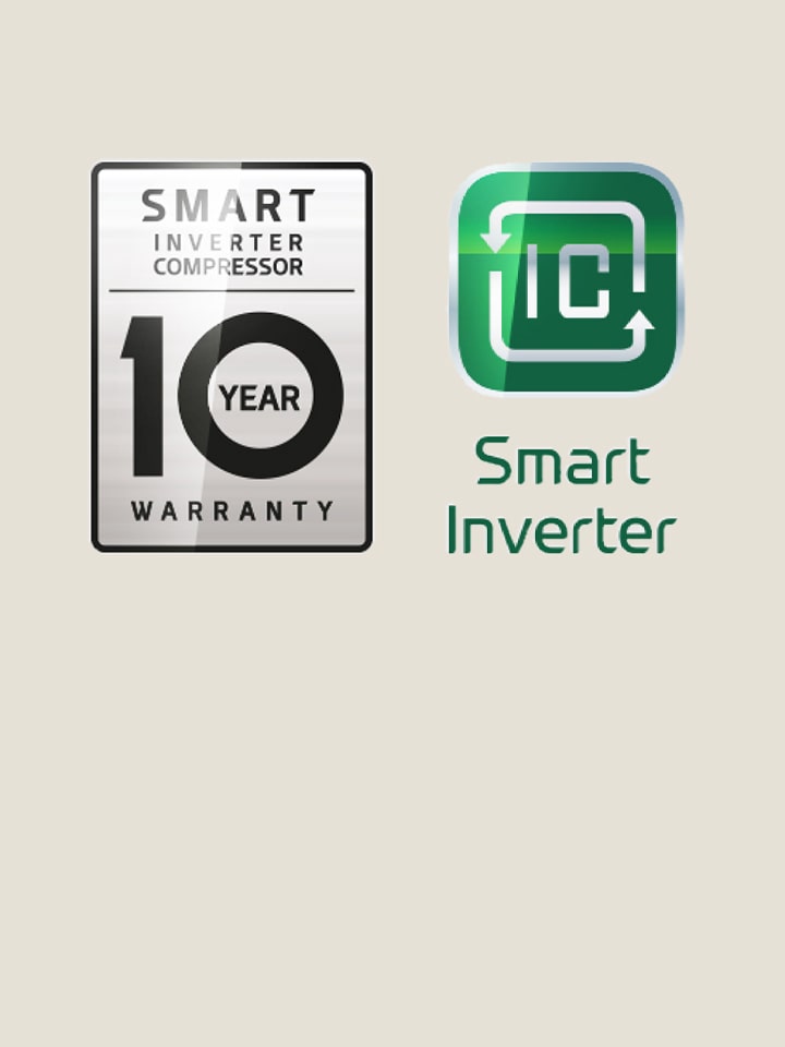 La imagen del compresor smart inverter 10 a?os de garantía.