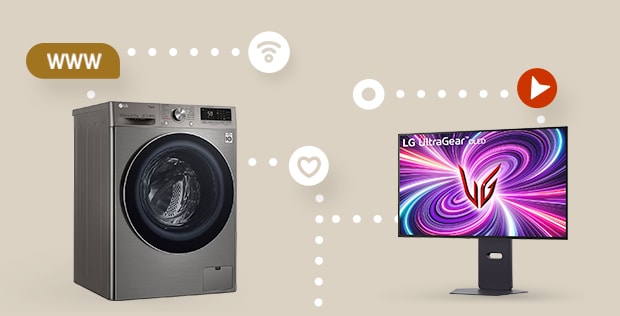 Imagen de lavadora y monitor inteligente